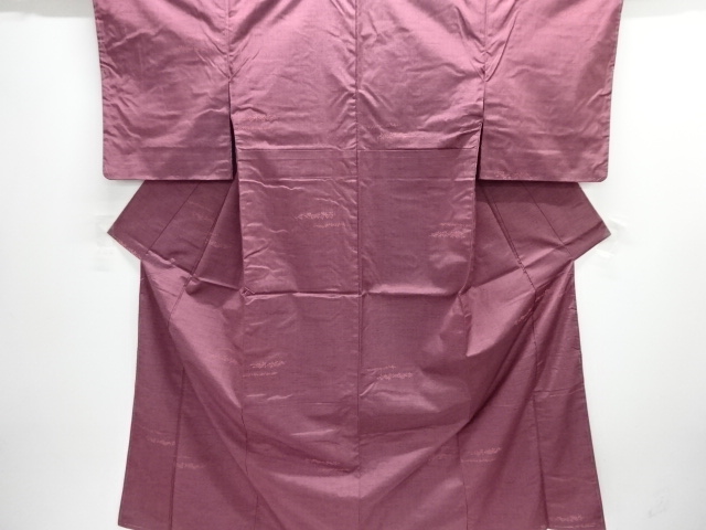 JAPANESE KIMONO / SILK / HAND WOVEN TSUMUGI / FLORAL PLANTS